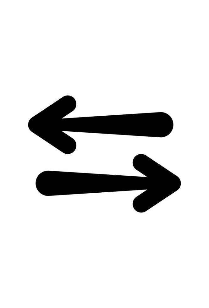 Horizontal arrows facing opposite directions, symbolizing transfer or reversal vector