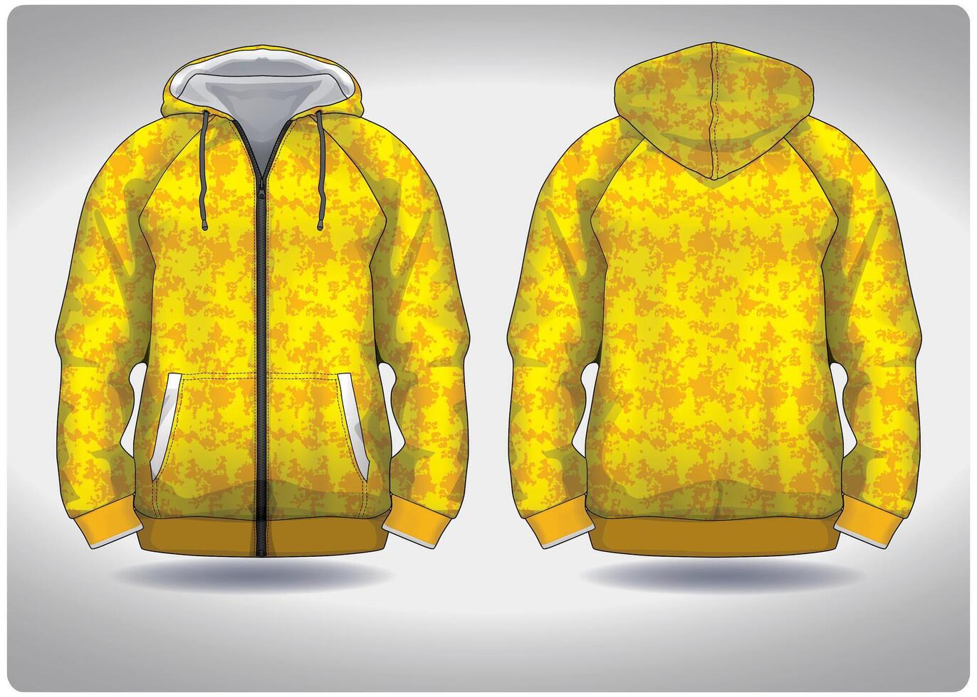 Yellow patterned hoodie design vector