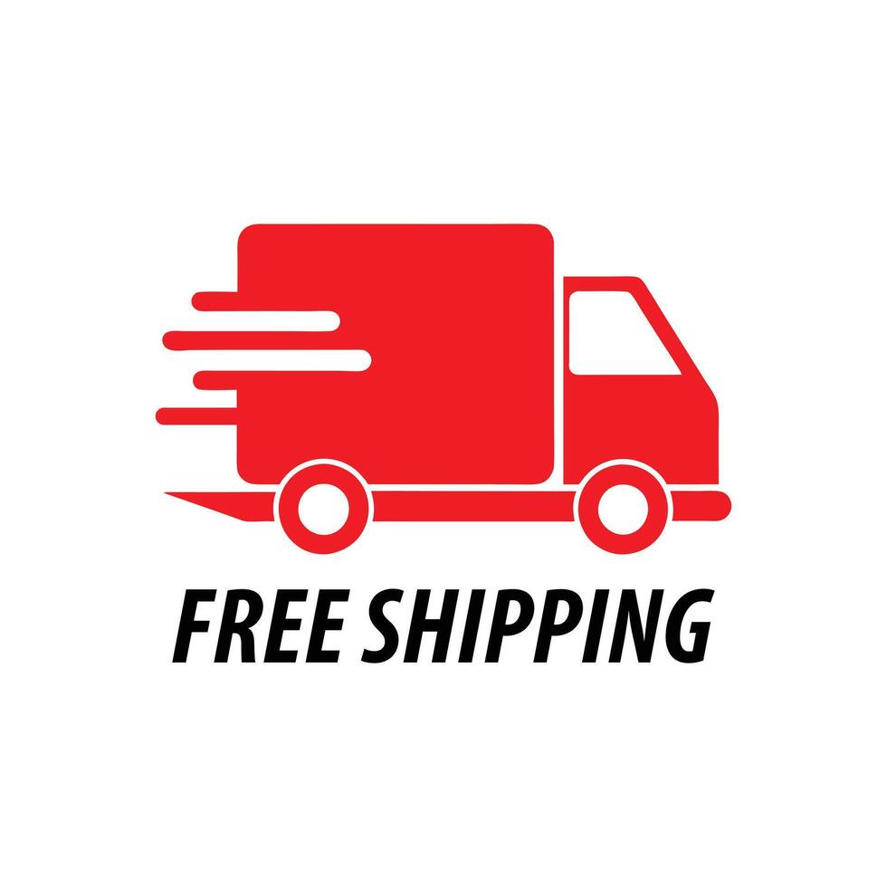 Fast shipping delivery truck red courier express parcel transport vector