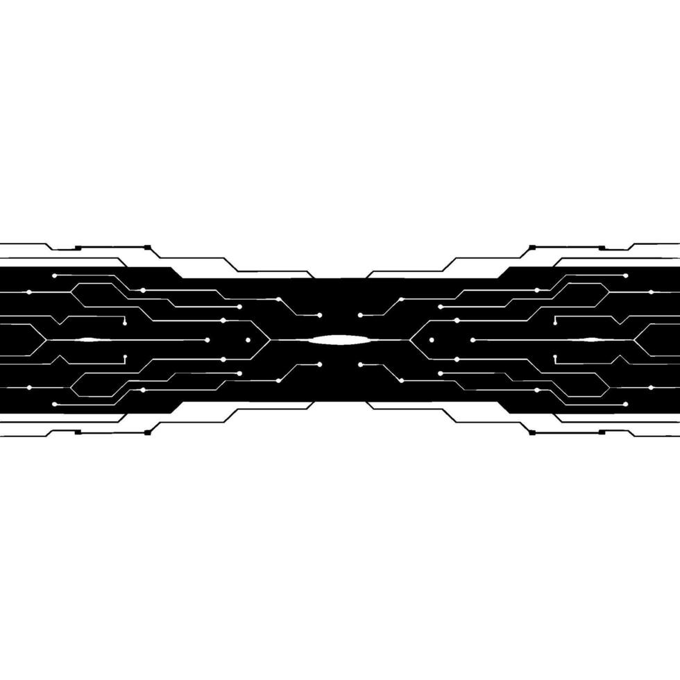 Abstract Tech Circuitry Background White Lines on Black, Minimalist Modern vector