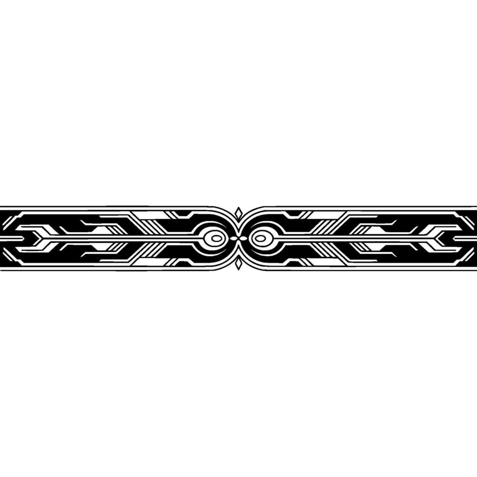 Abstract Geometric Border, Art Deco Inspired, Black Silver vector