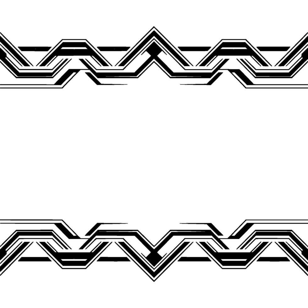 Geometric Border Abstract Black and White Frame vector