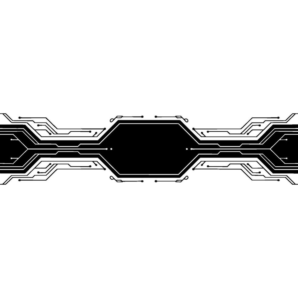 Modern Tech Circuit Board , Black and White Background vector