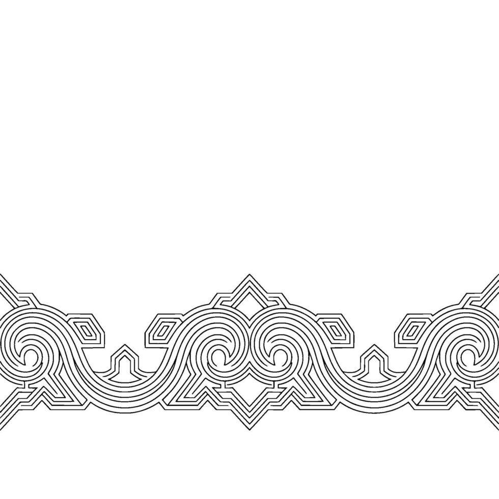 Geometric Border Intricate Swirls and Lines, Minimalist vector