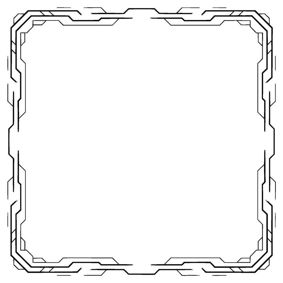 Futuristic Tech Frame With Glow Effects Digital Border, Interface vector