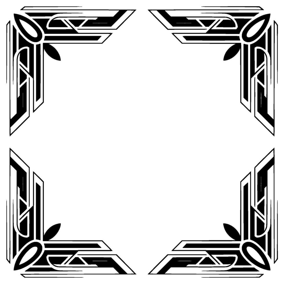Art Deco Corner Frame Geometric , Black White, Decorative Border vector