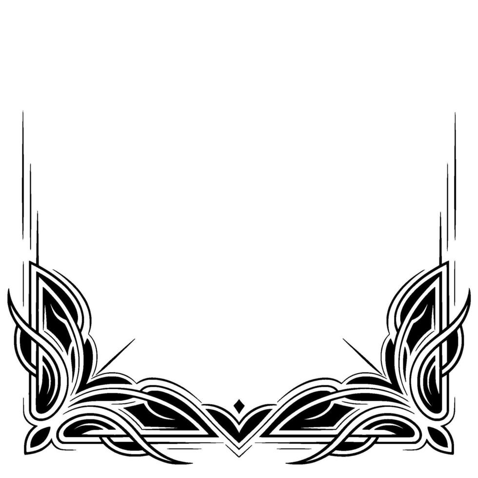 Elegant Corner Frame Geometric Celtic , Black and White Illustration vector