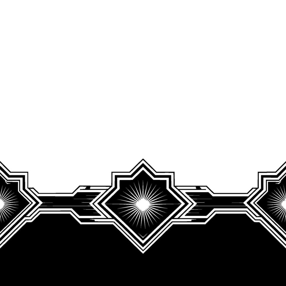 Art Deco Border in Black and White, Elegant Geometric Ornament. vector