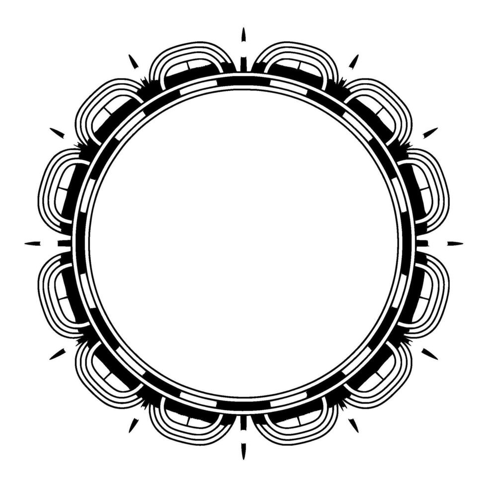 Elegant Black and White Circular Frame for Logos, Invitations, and Decor vector