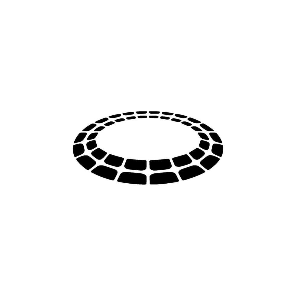 Abstract Ring Structure in Black on White, Minimalist vector