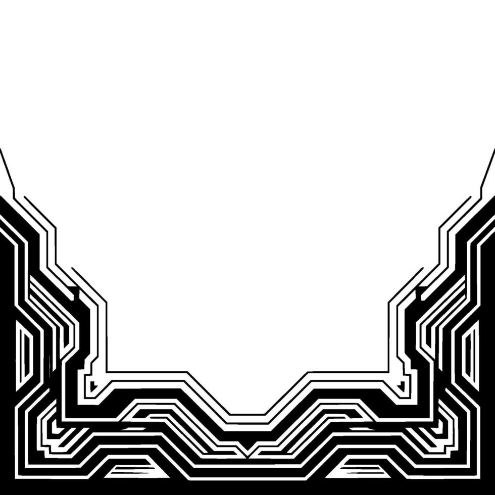 Abstract Circuit Board , Black and White Digital vector