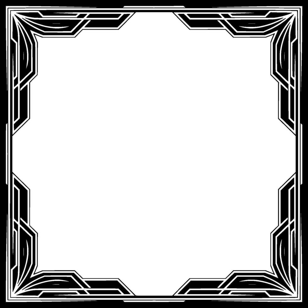 Art Deco Frame Elegant Black and White Border for Templates vector