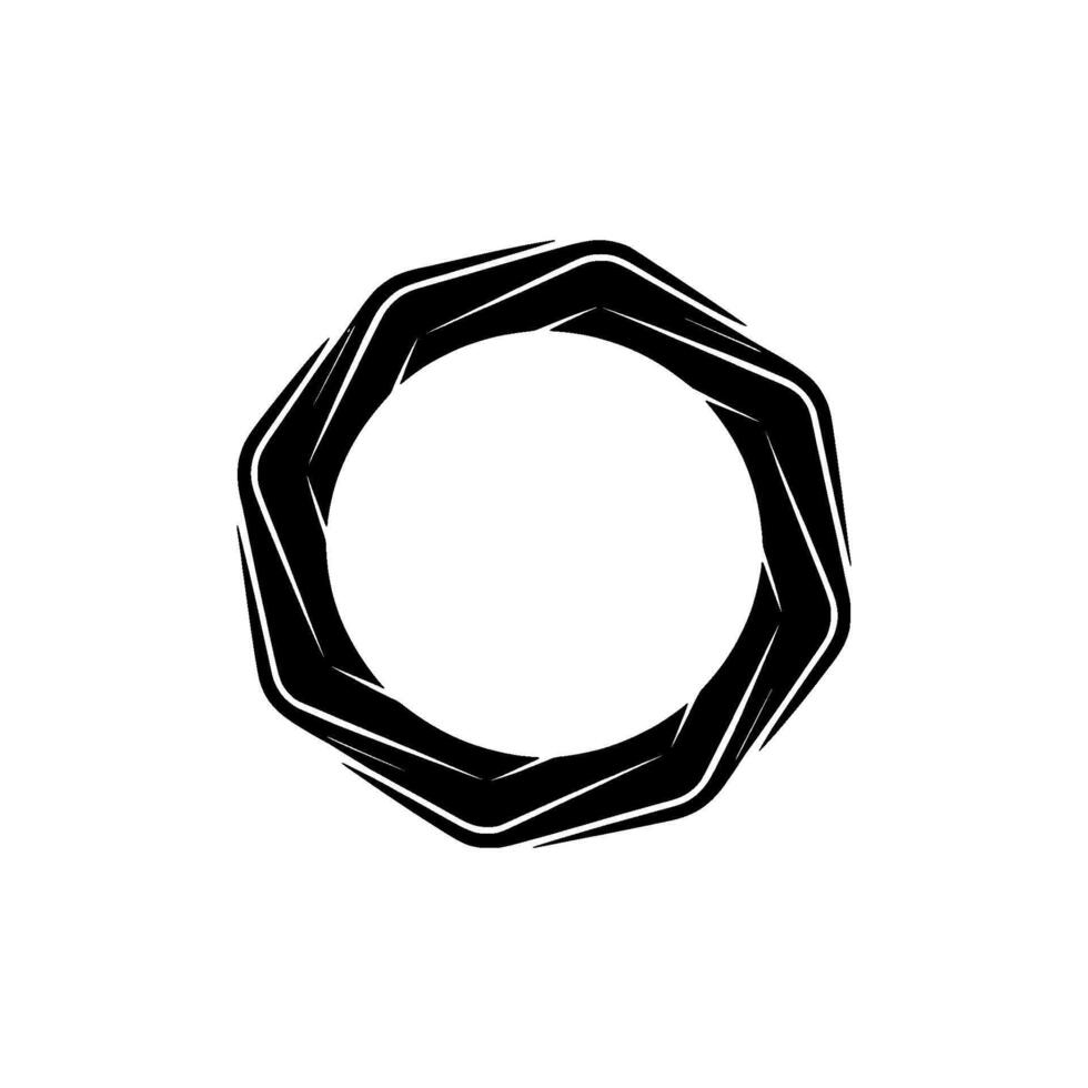 Black Geometric Ring Modern Abstract Element on White vector