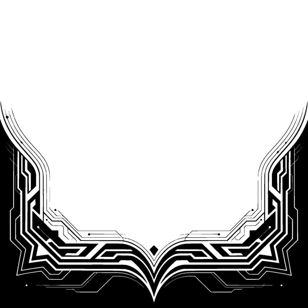 Techinspired Frame Black White Circuitry Border vector