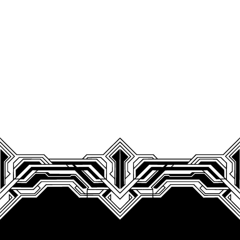 Abstract Geometric Border Art Deco Style, Black and White vector