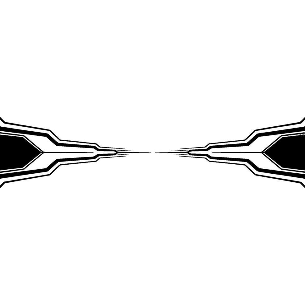 Futuristic Element Abstract Geometric Border on White vector