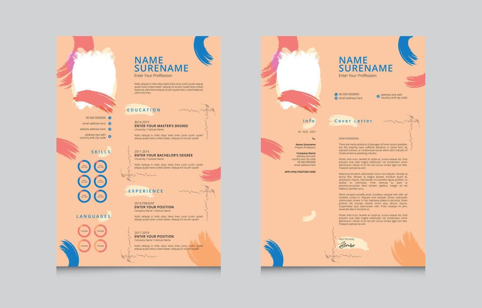 Abstract Resume CV Layout vector