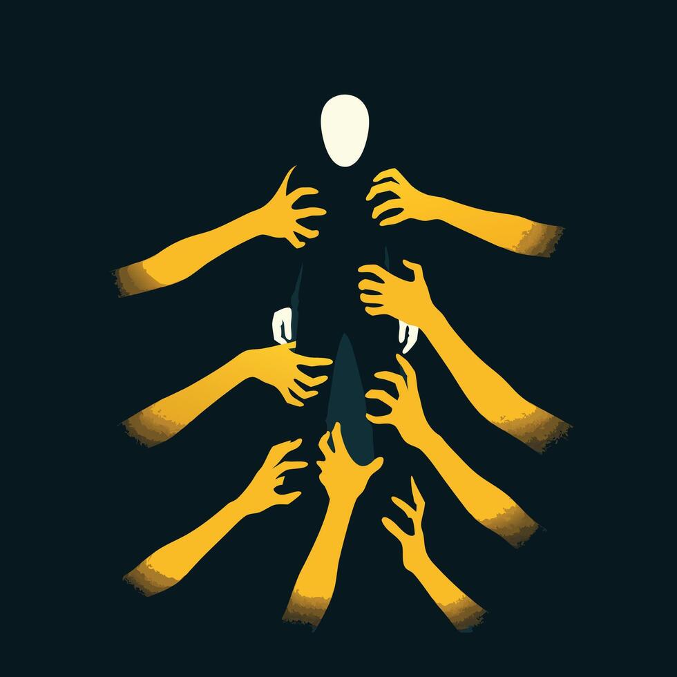 Abstract Figure Art Faceless Minimalist Illustration Modern Concept vector