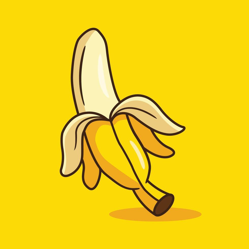 Geometric Banana Design Modern Abstract Art Fruit Illustration vector