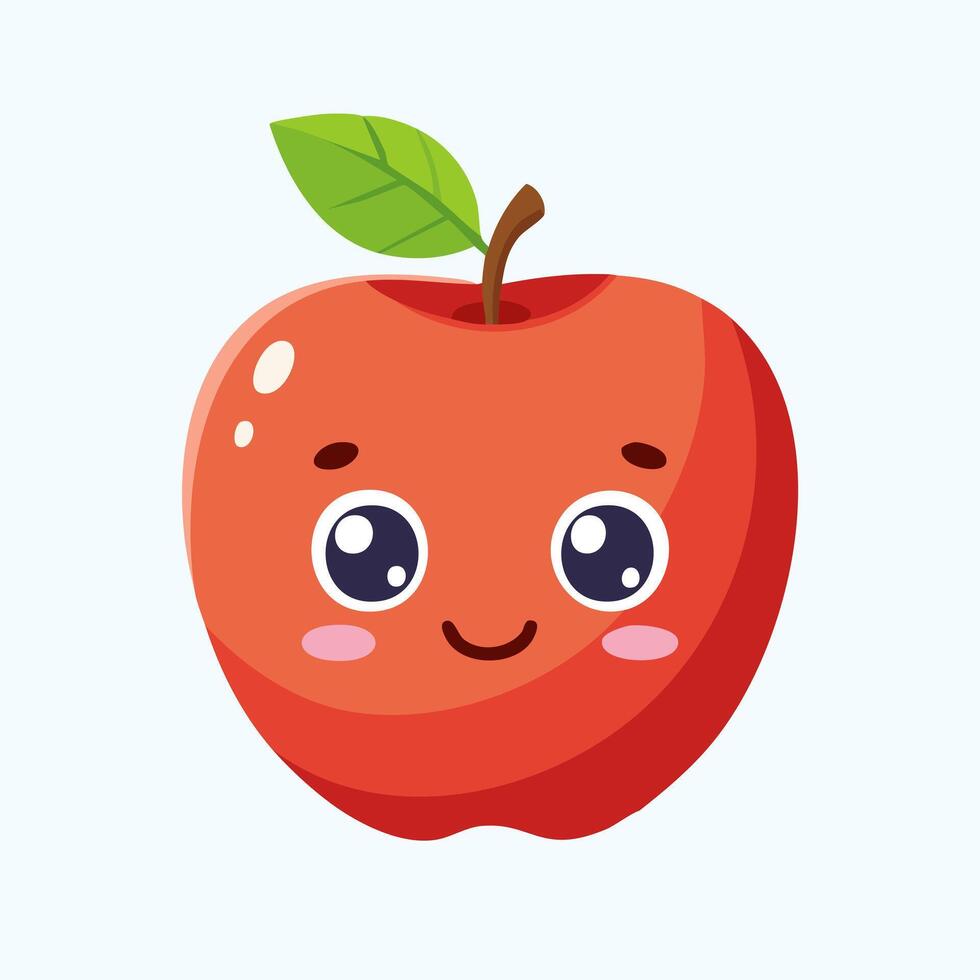 An apple with a big smile and eyes vector