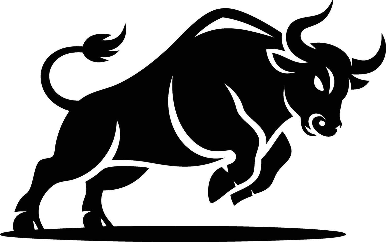 Bull silhouette on white background vector