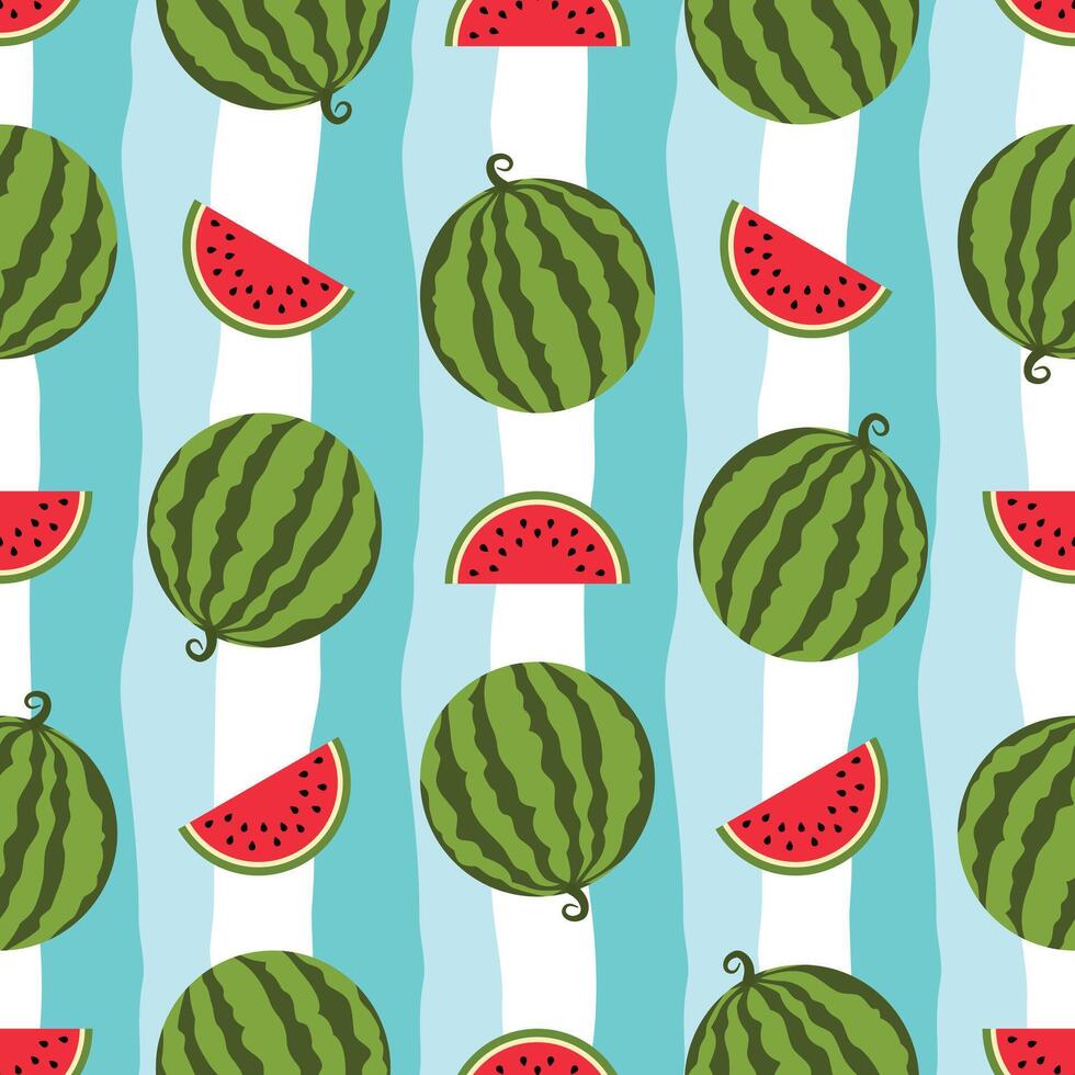 Summer watermelon seamless pattern background vector