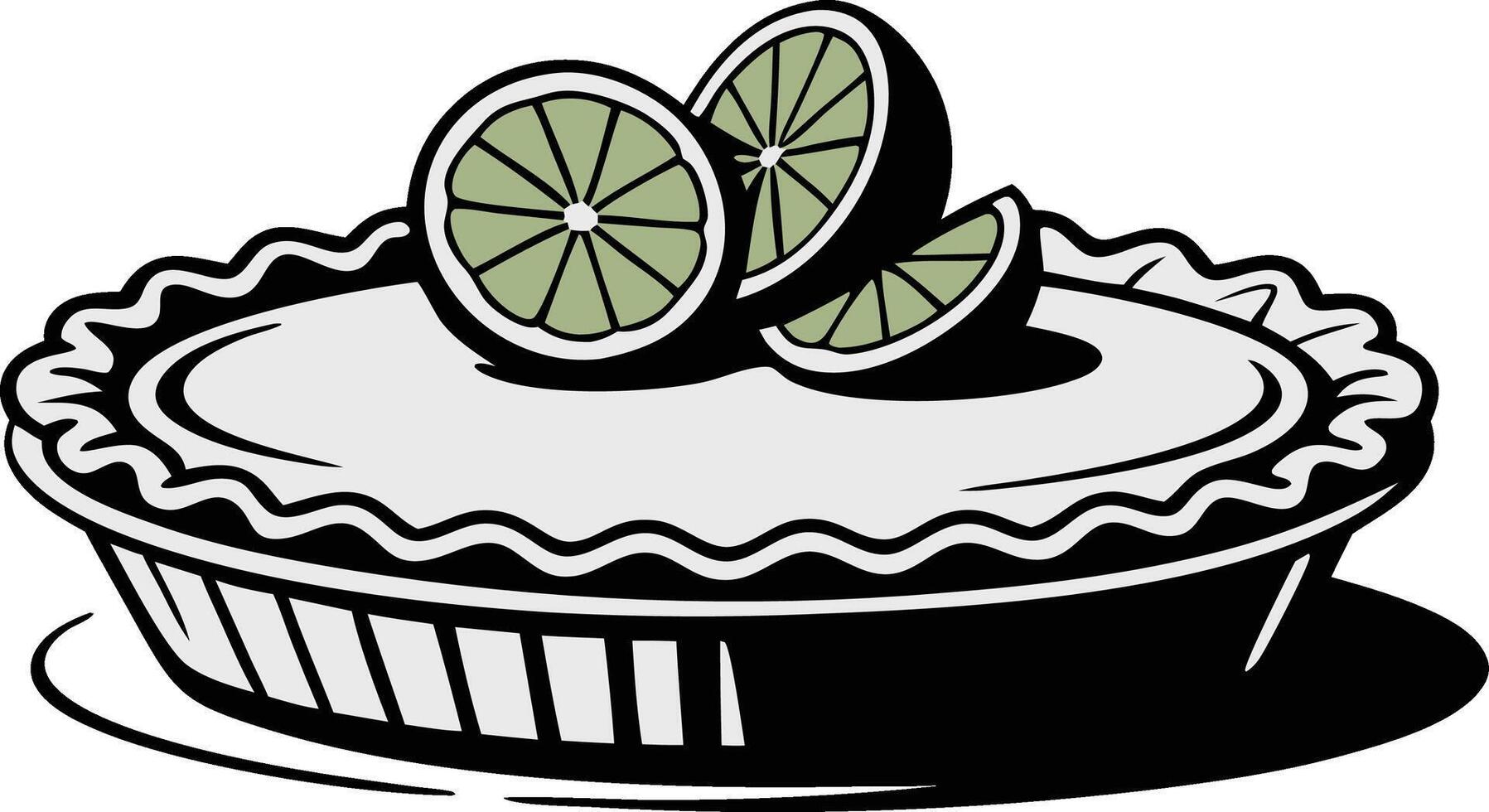 A pie with lime slices on top vector