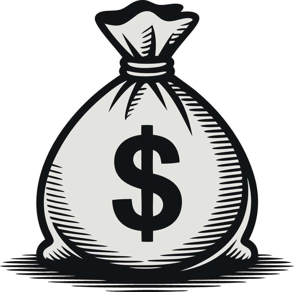 A money bag with a dollar sign on it vector