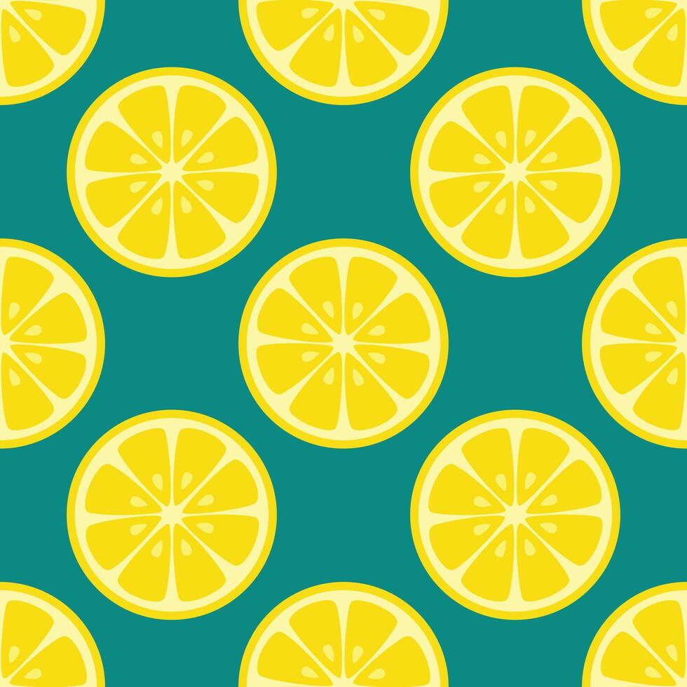 Citrus lemon slice seamless pattern background vector