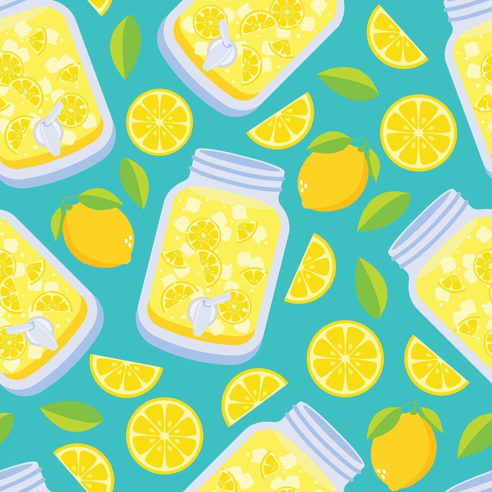 Seamless lemonade drink pattern background vector