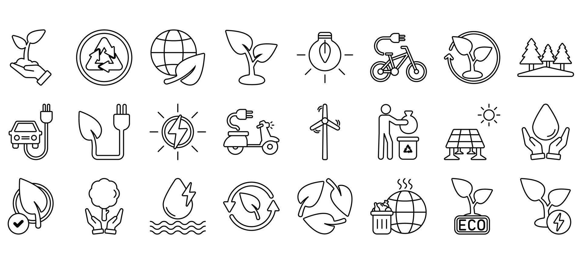 set of ecology icons. vector