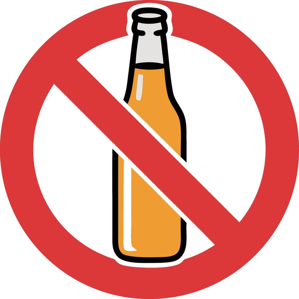 No alcohol sign vector