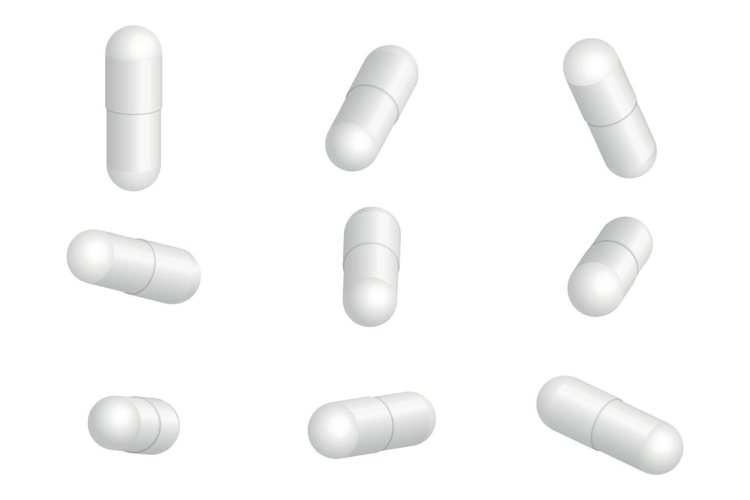 Realistic Medical Pills Set Isolated on White Background vector