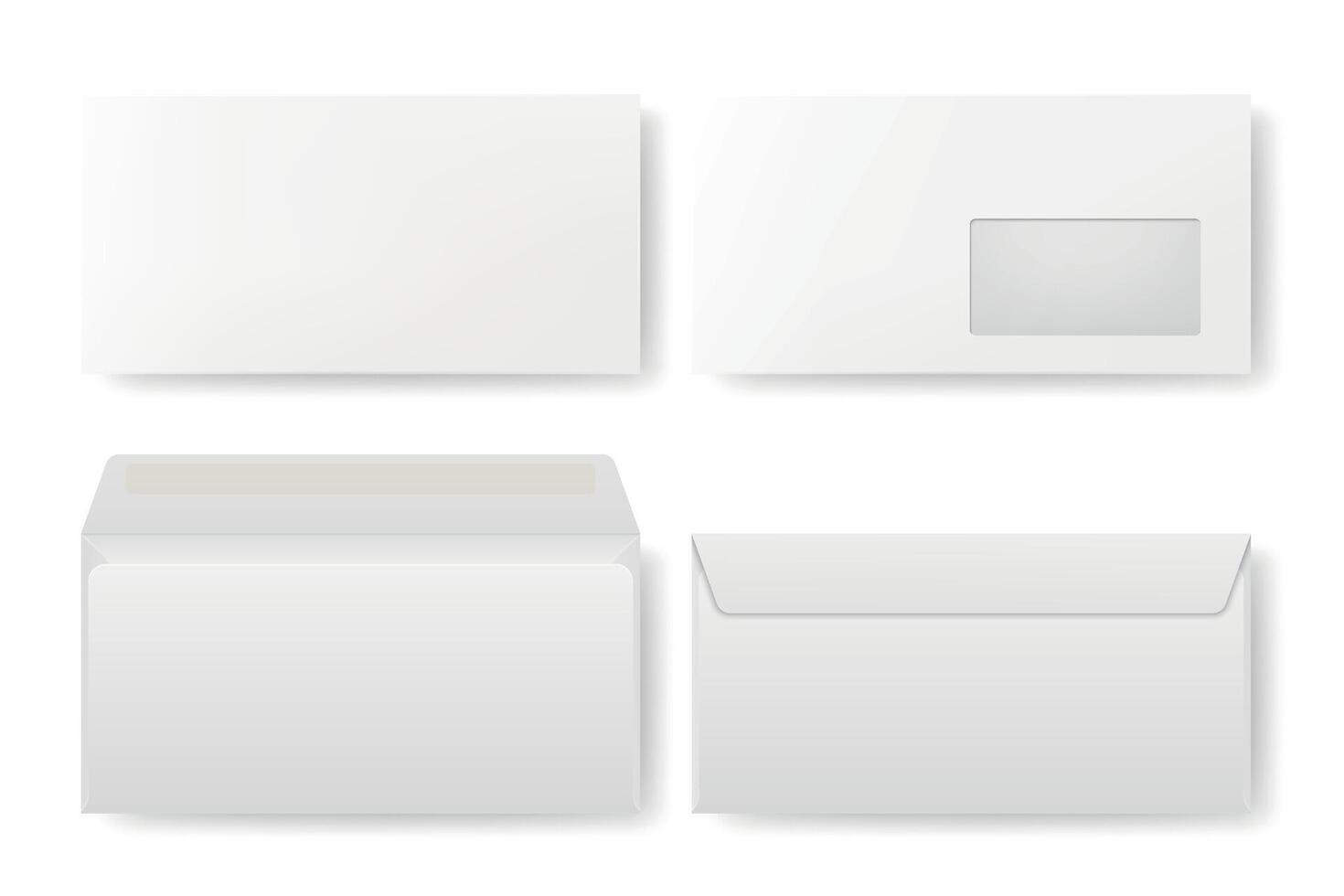 Blank realistic envelope set. mockup. vector