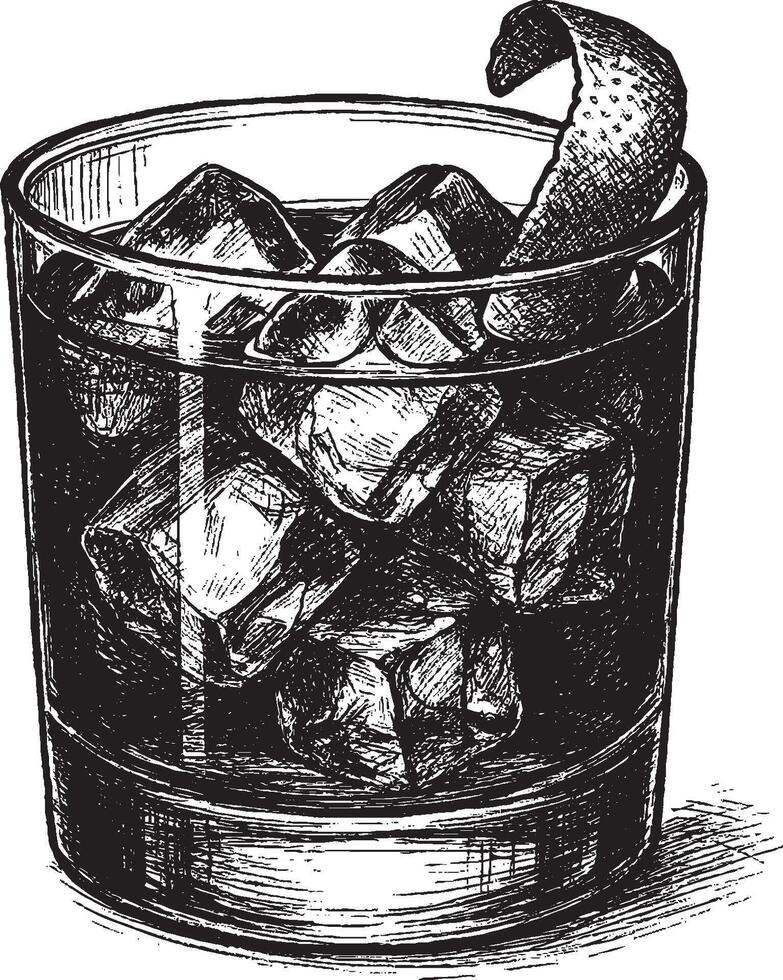 Old Fashioned Cocktail vector