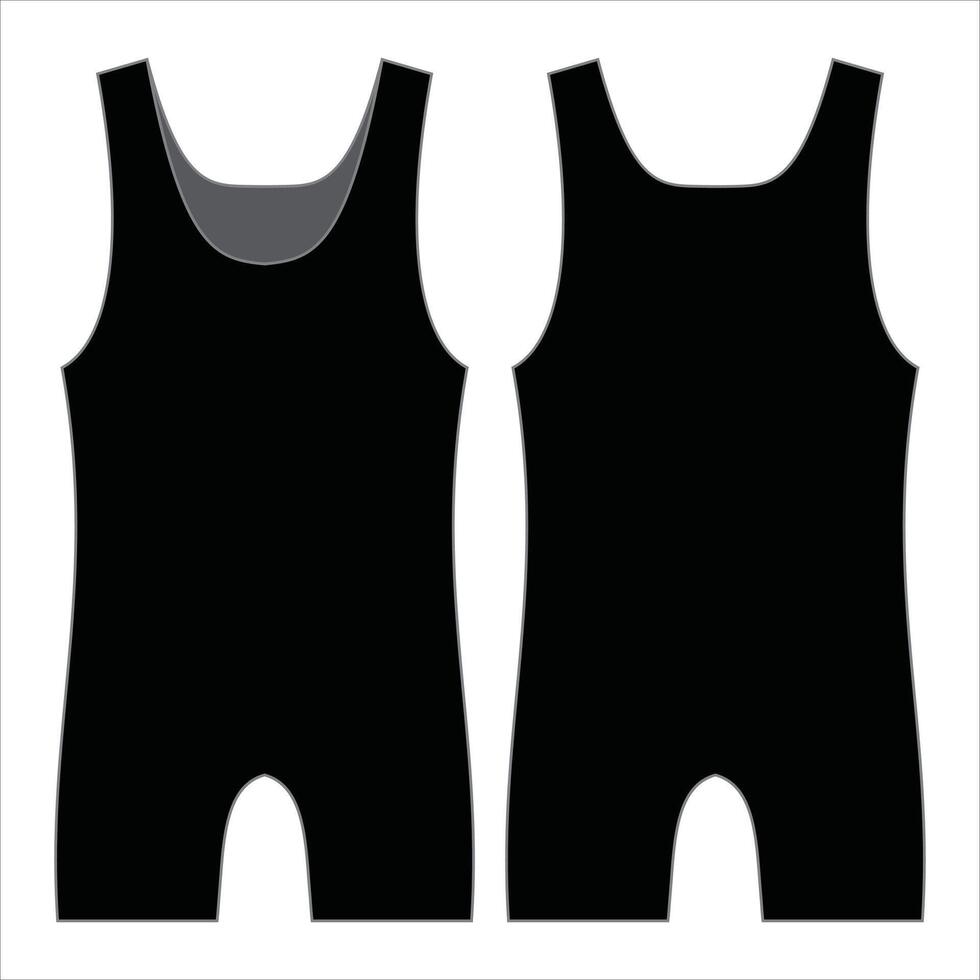 Wrestling Singlet Template - Flat Design for Sportswear and Uniform Customization vector