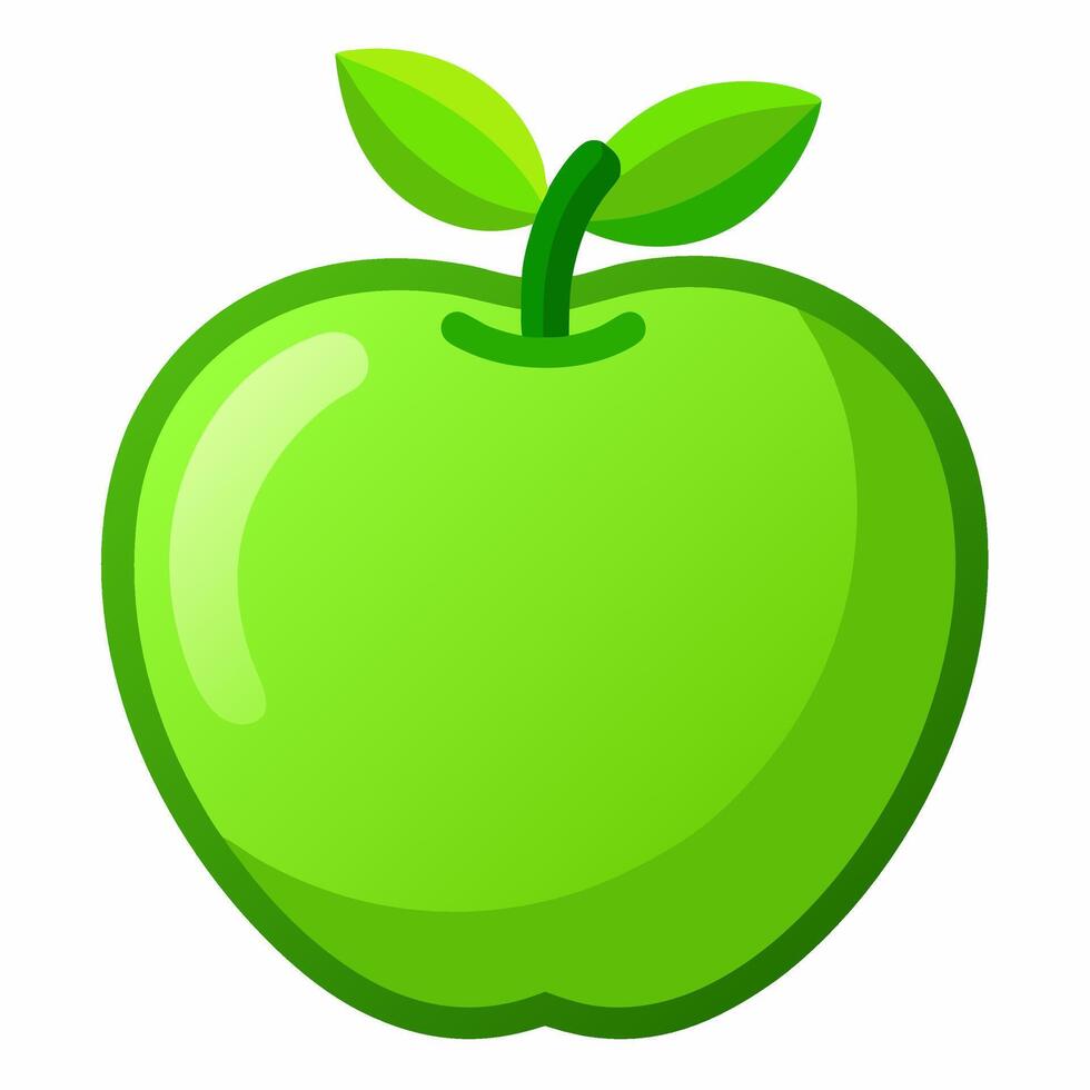 An apple with a green leaf on it vector