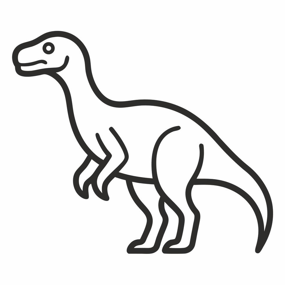 A dinosaur is shown in a line drawing vector