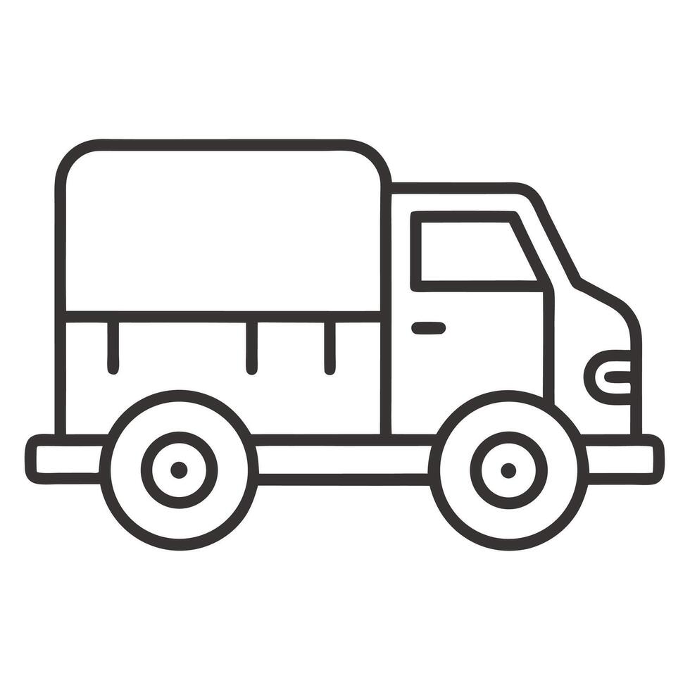 A truck with a large box on the back vector