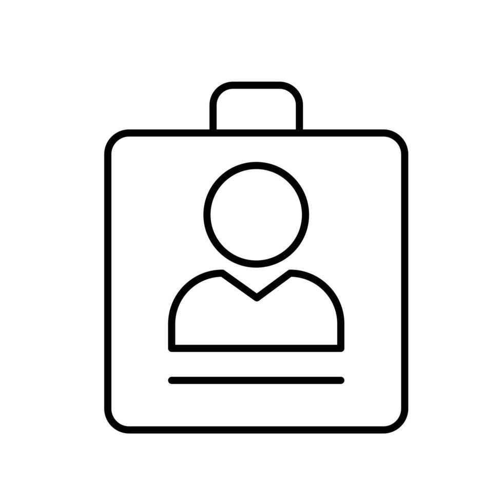 education icon. student Profile or ID. ID card with profile photo and name. smart, study, clever. Outline design style vector