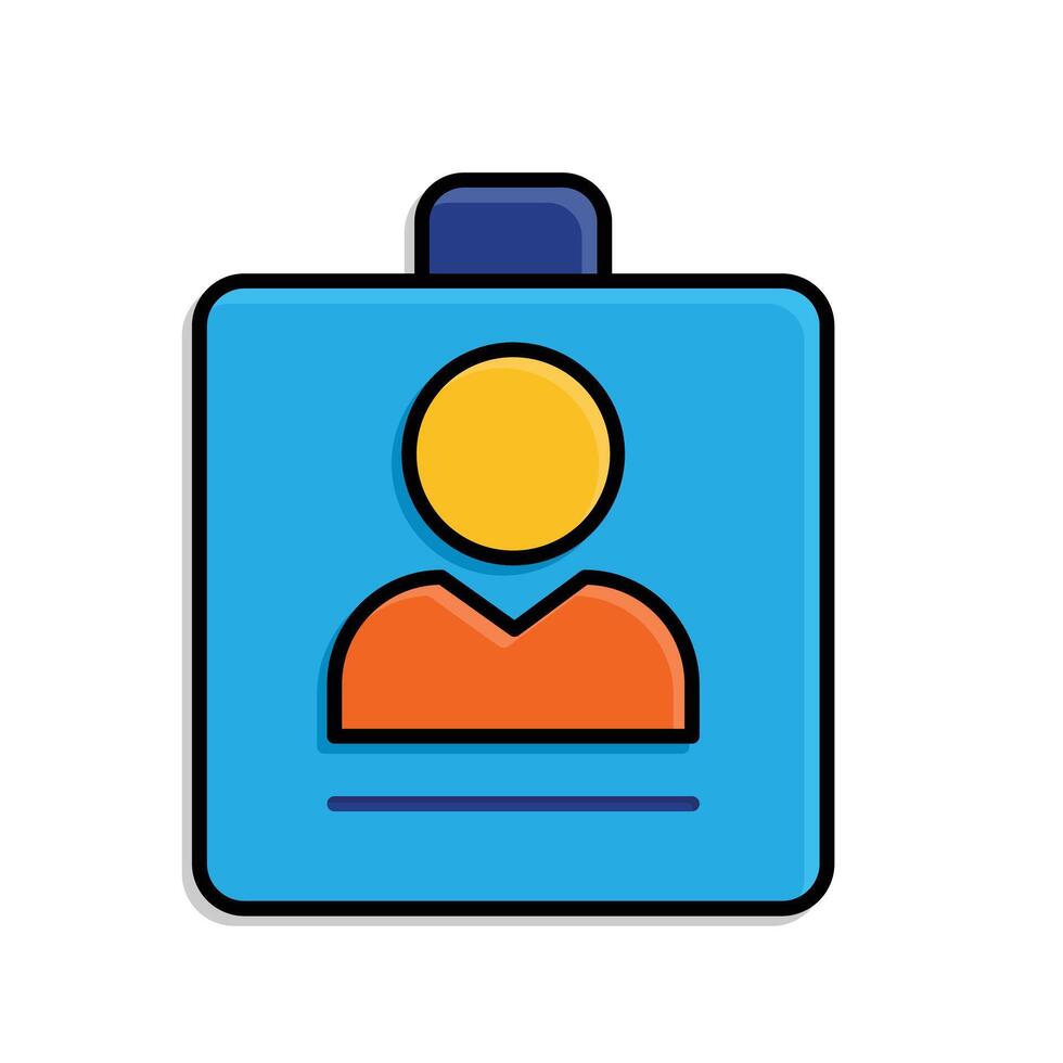 education icon. student Profile or ID. ID card with profile photo and name. smart, study, clever. isometric design style vector