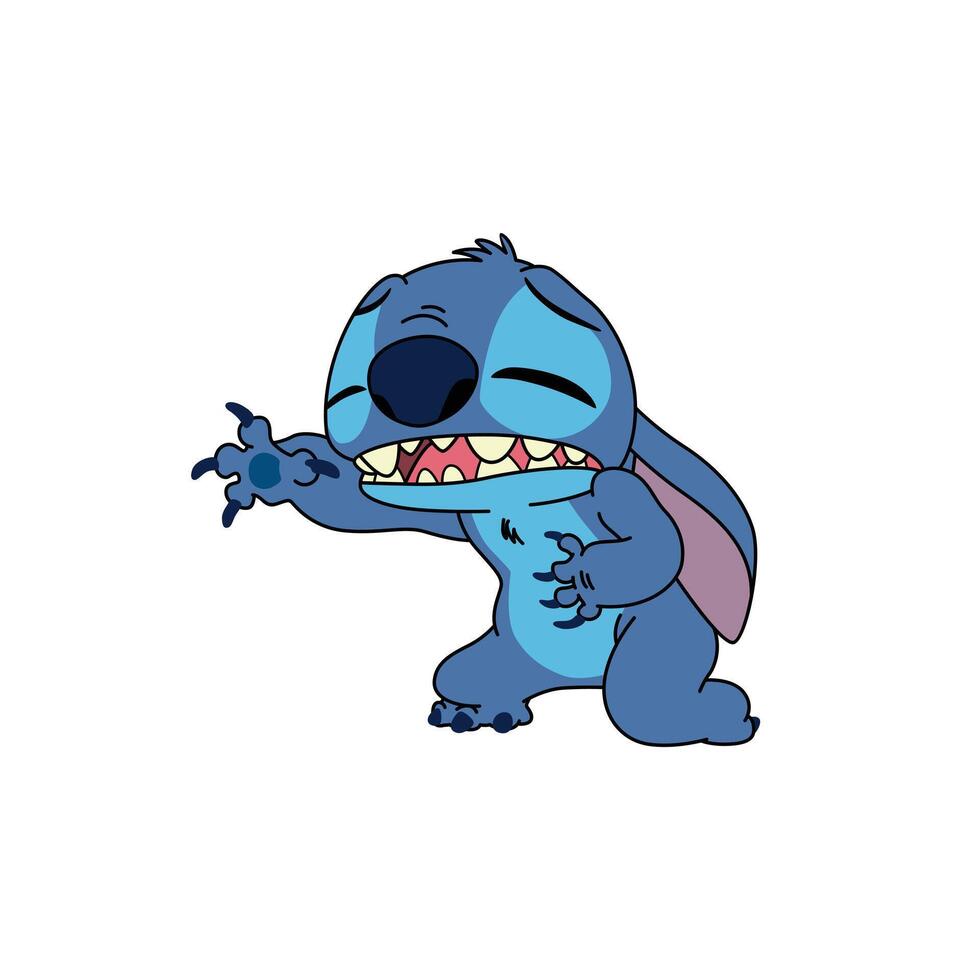 Stitch is sad vector