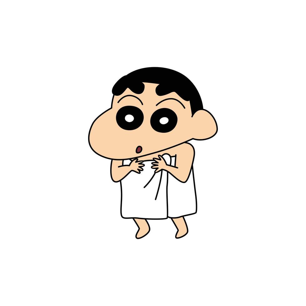shinchan wearing a towel vector