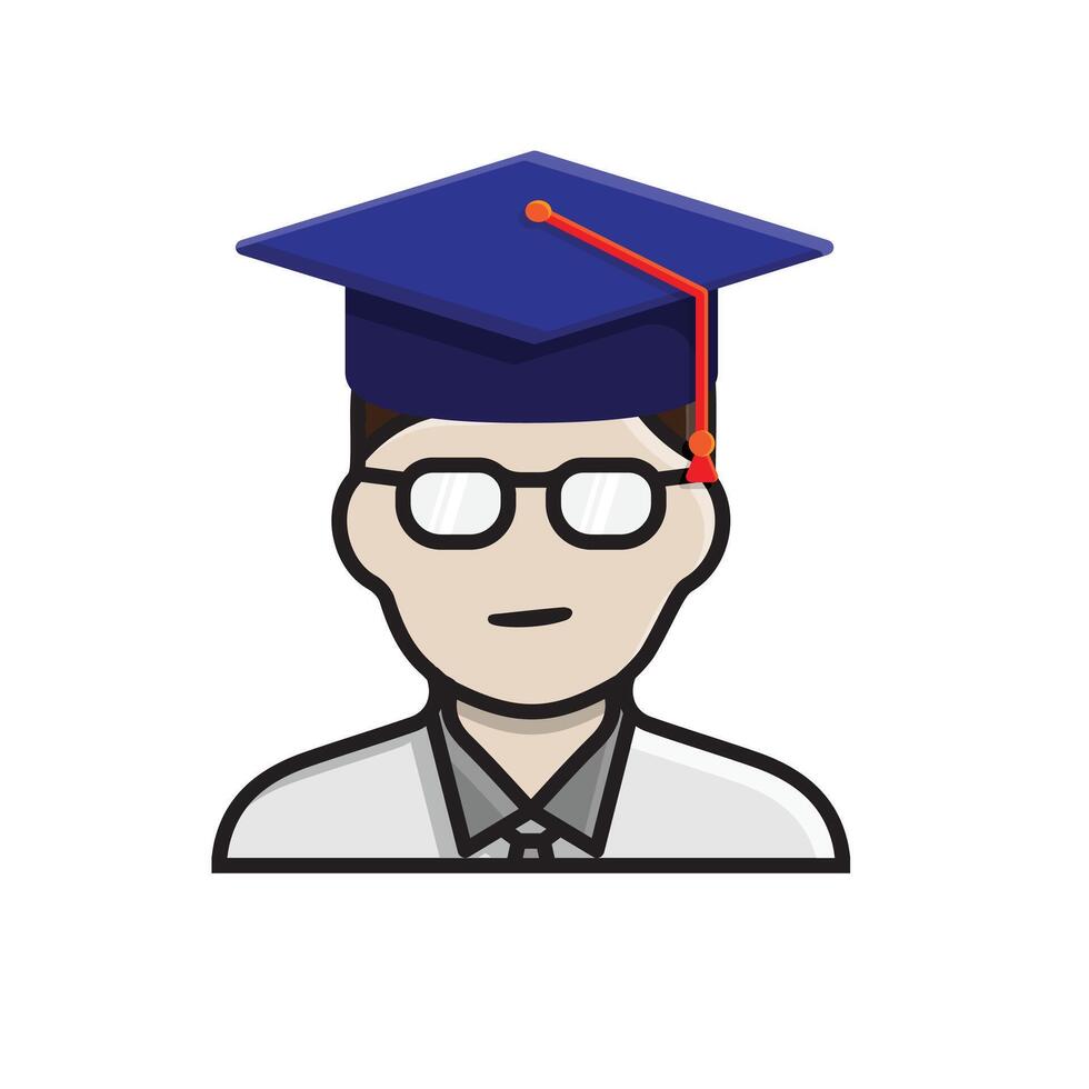 education icon. bachelor. a student wearing a toga or graduation cap. smart, learning, clever. isometric design style vector