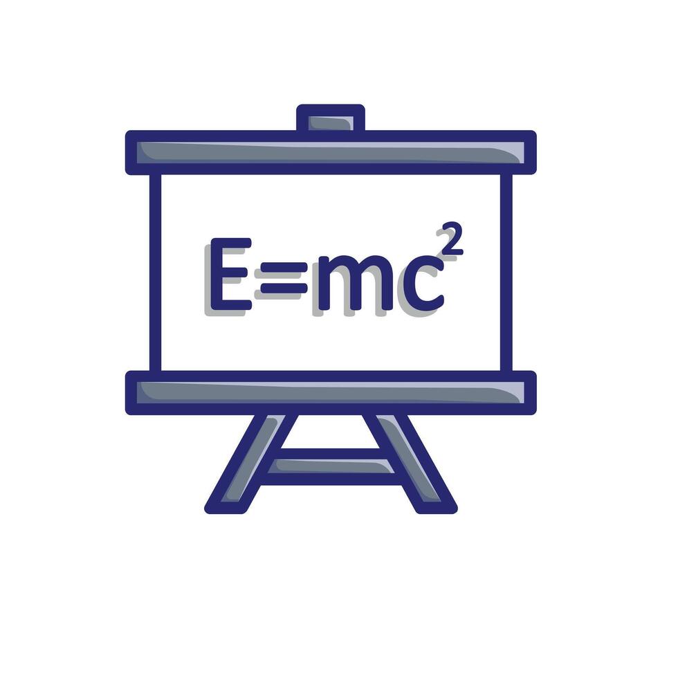 education icon. Interactive whiteboard. Digital board with physics symbols. smart, learning, clever. Mixed design style vector