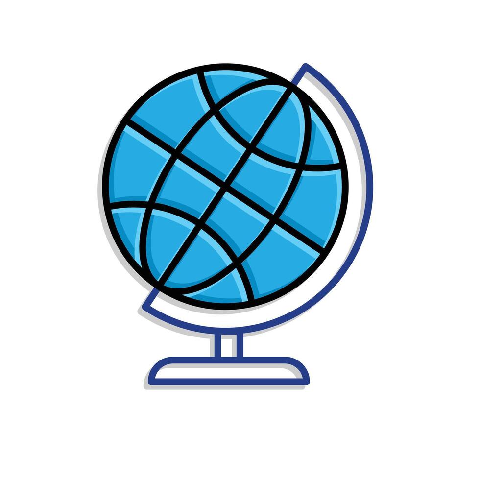 education icon. Subject Icon Geography. globe with white background. smart, learning, clever. Mixed design style vector