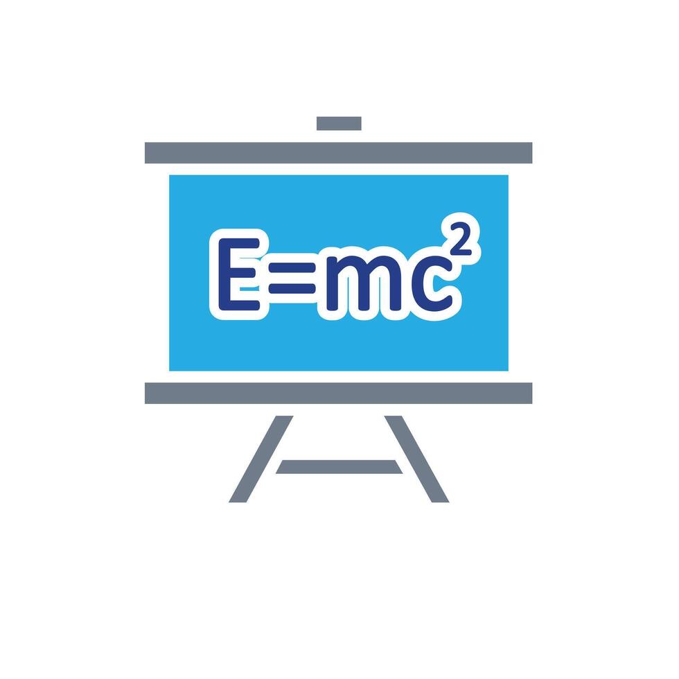 education icon. Interactive whiteboard. Digital board with physics symbols. smart, learning, clever. Flat design style vector