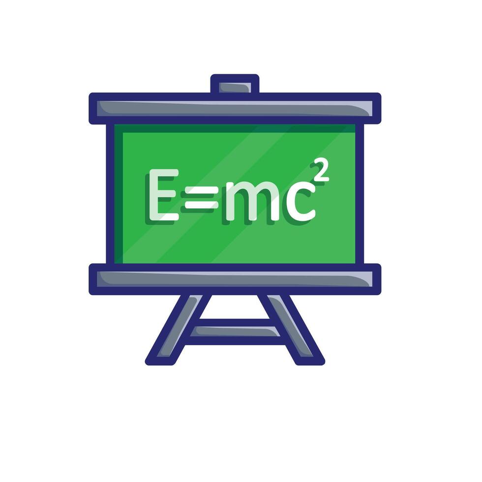 education icon. Interactive whiteboard. Digital board with physics symbols. smart, learning, clever. isometric design style vector