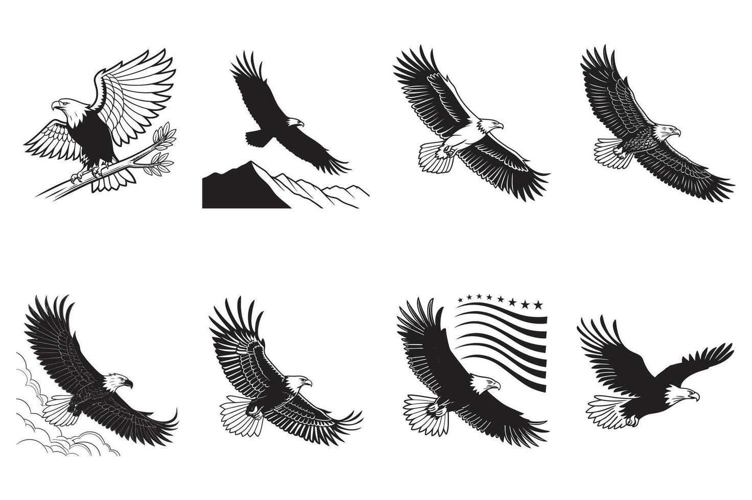 Wild Eagle Wings Extended Design vector