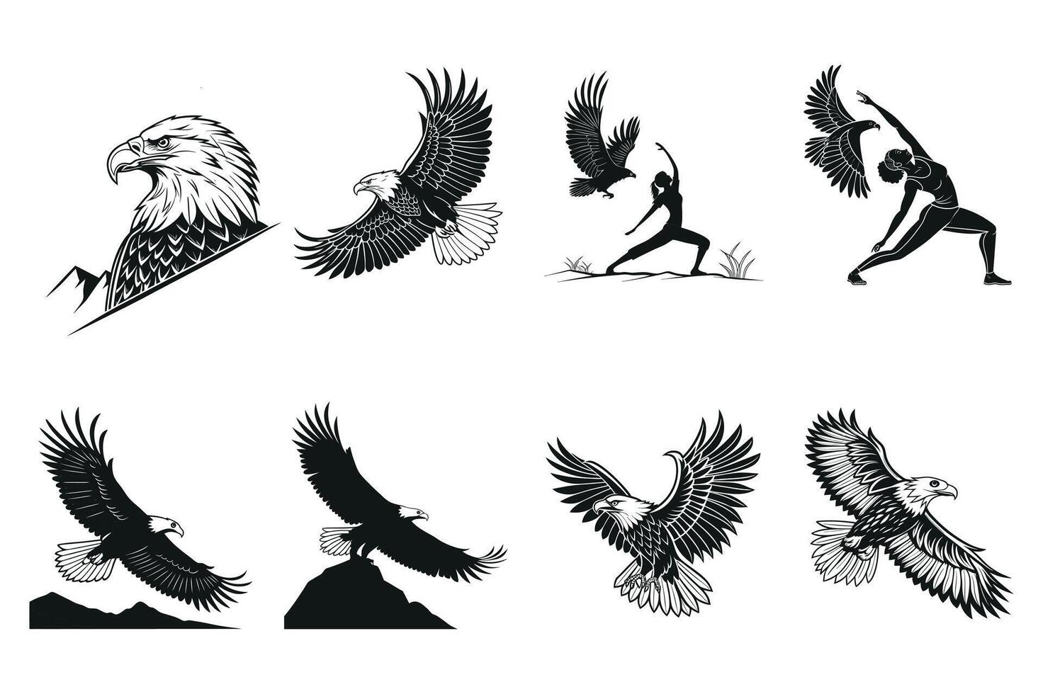 Spread Wing Eagle Graphic Icon vector